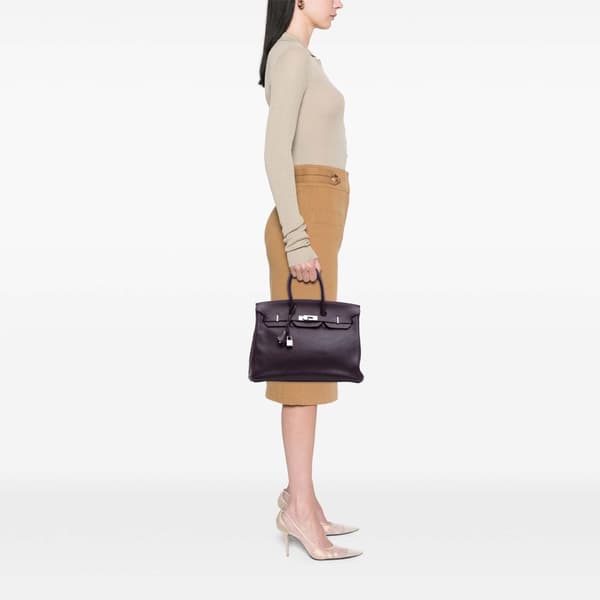 Pre-owned Hermès Togo Birkin Retourne 35 Purple