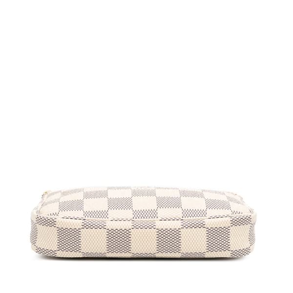 Pre-owned Louis Vuitton Damier Azur Mini Pochette Accessoires White