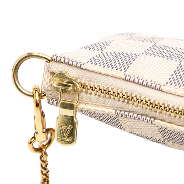 Pre-owned Louis Vuitton Damier Azur Mini Pochette Accessoires White