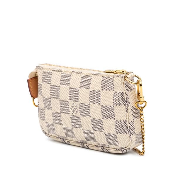 Pre-owned Louis Vuitton Damier Azur Mini Pochette Accessoires White
