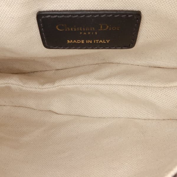 Pre-owned Dior Mini Oblique Canvas Saddle Bag Blue