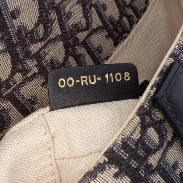 Pre-owned Dior Mini Oblique Canvas Saddle Bag Blue