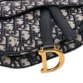 Miniatyrbilde 7 av 10: Pre-owned Dior Mini Oblique Canvas Saddle Bag Blue
