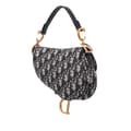 Miniatyrbilde 2 av 10: Pre-owned Dior Mini Oblique Canvas Saddle Bag Blue