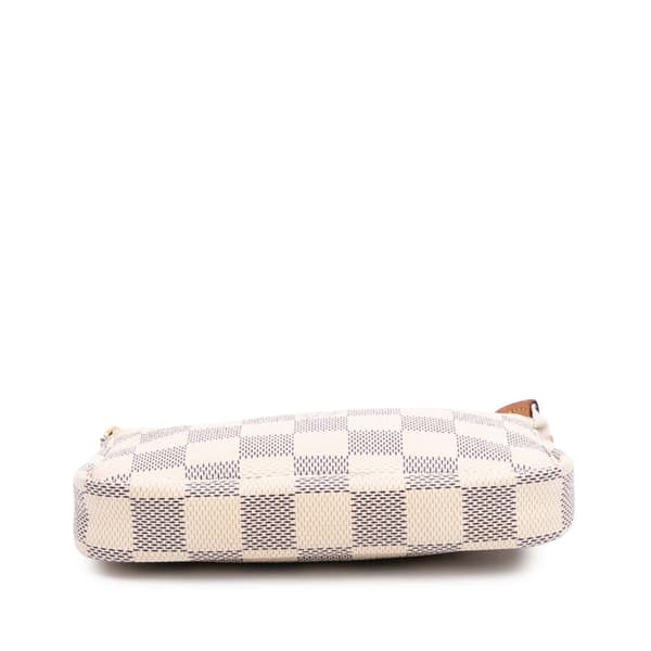 Pre-owned Louis Vuitton Damier Azur Mini Pochette Accessoires White