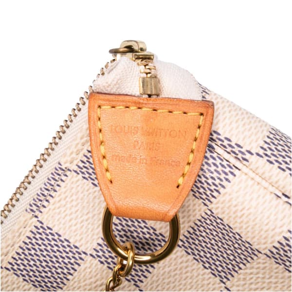 Pre-owned Louis Vuitton Damier Azur Mini Pochette Accessoires White