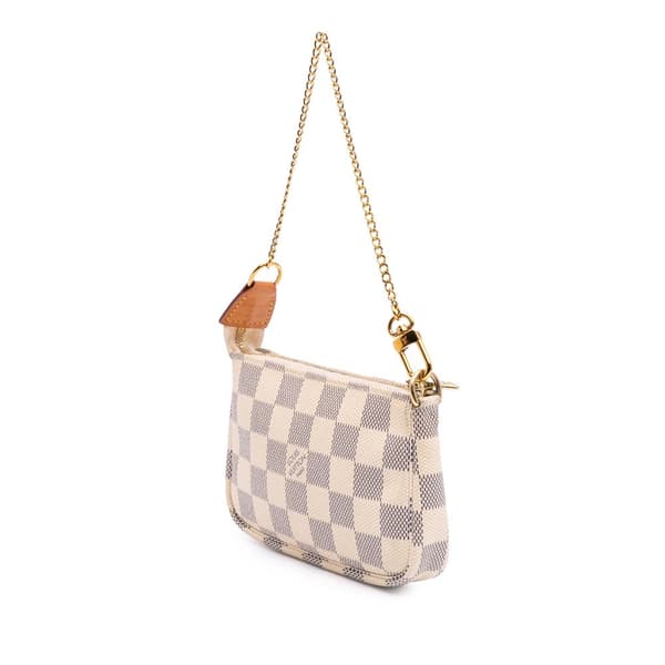 Pre-owned Louis Vuitton Damier Azur Mini Pochette Accessoires White