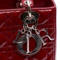 Miniatyrbilde 6 av 10: Pre-owned Dior Medium Patent Cannage Lady Dior Red