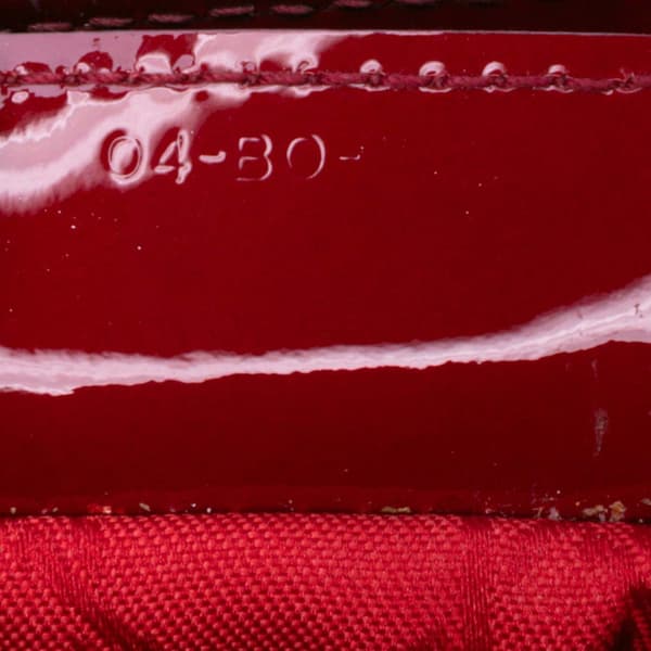 Pre-owned Dior Medium Patent Cannage Lady Dior Red