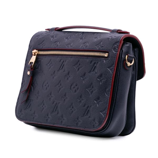 Pre-owned Louis Vuitton Monogram Empreinte Pochette Metis Blue