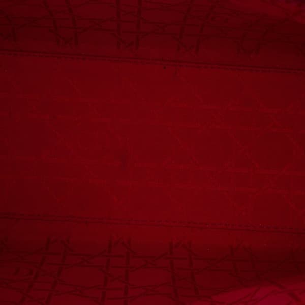Pre-owned Dior Medium Patent Cannage Lady Dior Red