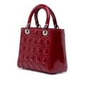 Miniatyrbilde 2 av 10: Pre-owned Dior Medium Patent Cannage Lady Dior Red