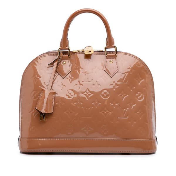 Pre-owned Louis Vuitton Monogram Vernis Alma PM Brown