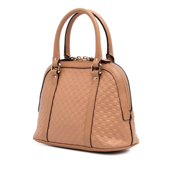 Pre-owned Gucci Mini Microguccissima Dome Satchel Brown