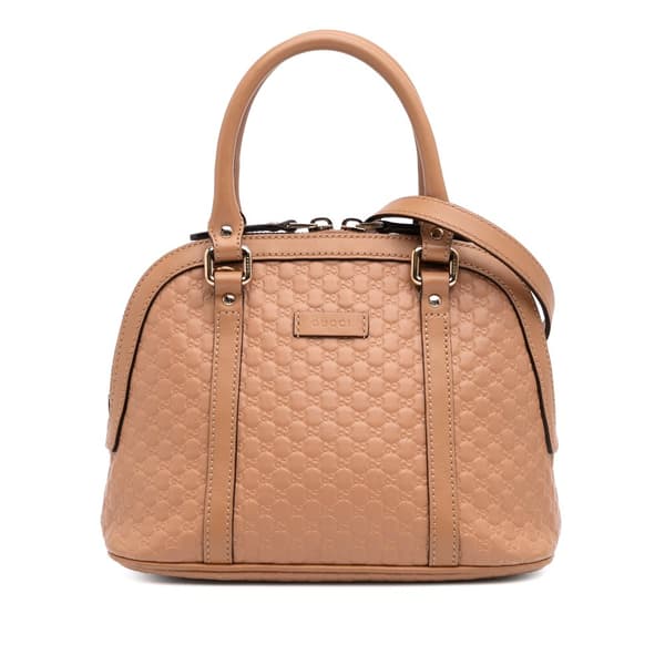 Pre-owned Gucci Mini Microguccissima Dome Satchel Brown