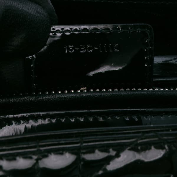 Pre-owned Dior Medium Patent Cannage Lady Dior Black