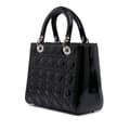 Miniatyrbild 2 av 10: Pre-owned Dior Medium Patent Cannage Lady Dior Black