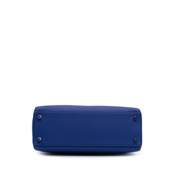 Pre-owned Hermès Togo Kelly II Retourne 32 Blue