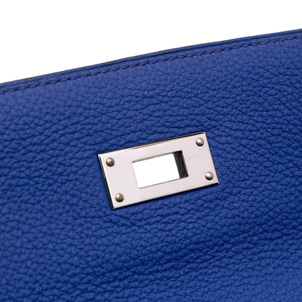 Pre-owned Hermès Togo Kelly II Retourne 32 Blue