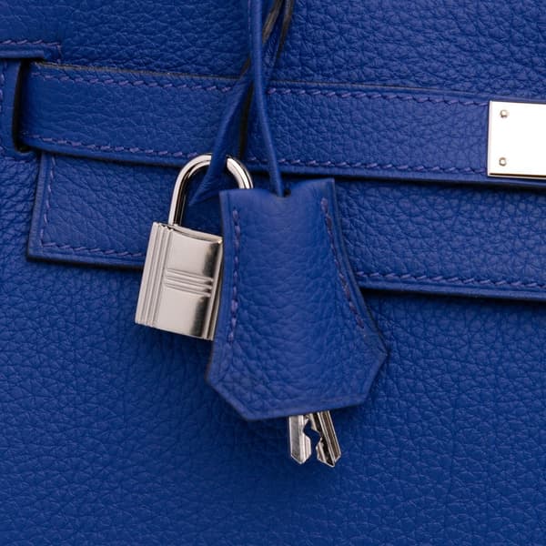 Pre-owned Hermès Togo Kelly II Retourne 32 Blue