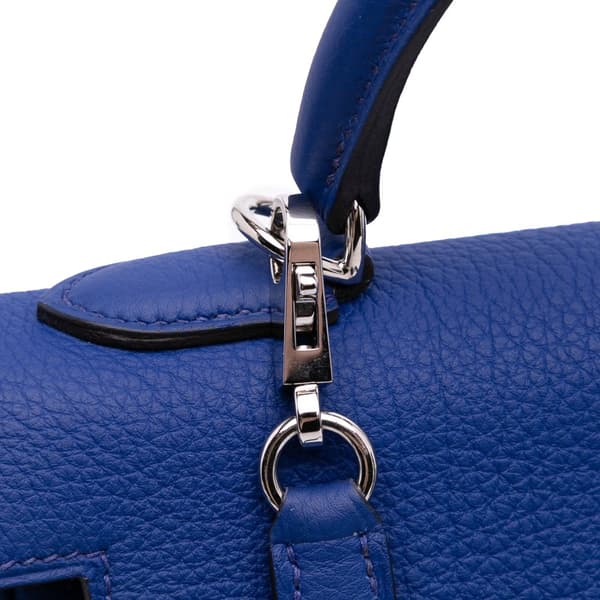 Pre-owned Hermès Togo Kelly II Retourne 32 Blue