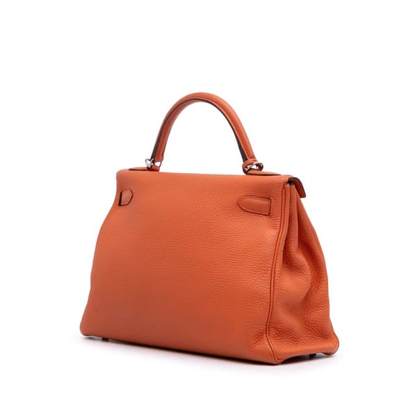 Pre-owned Hermès Togo Kelly II Retourne 32 Orange
