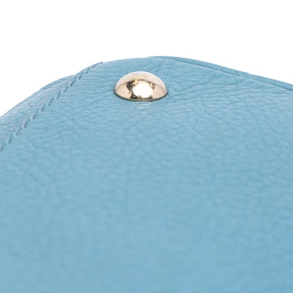 Pre-owned Gucci Medium Calfskin Bamboo Shopper Satchel Blue