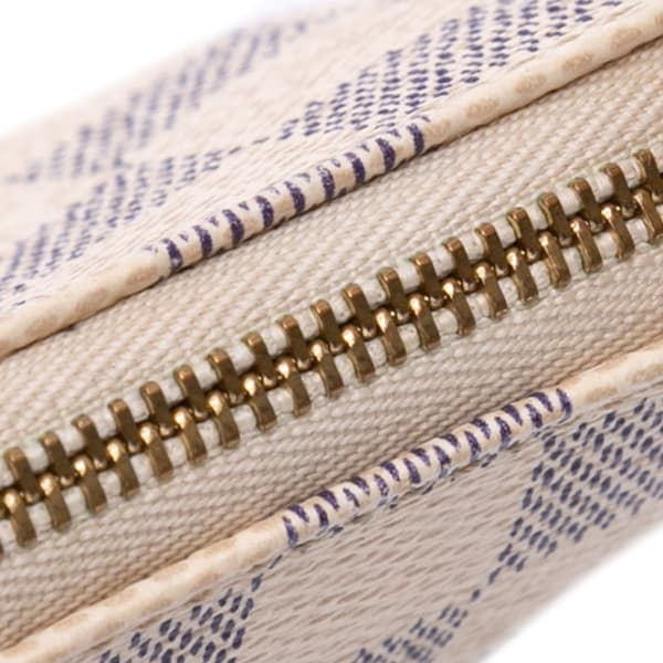 Pre-owned Louis Vuitton Damier Azur Mini Pochette Accessoires White