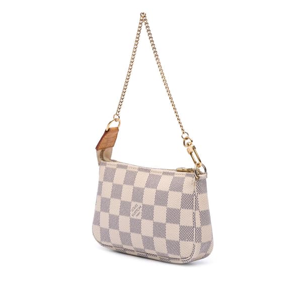 Pre-owned Louis Vuitton Damier Azur Mini Pochette Accessoires White