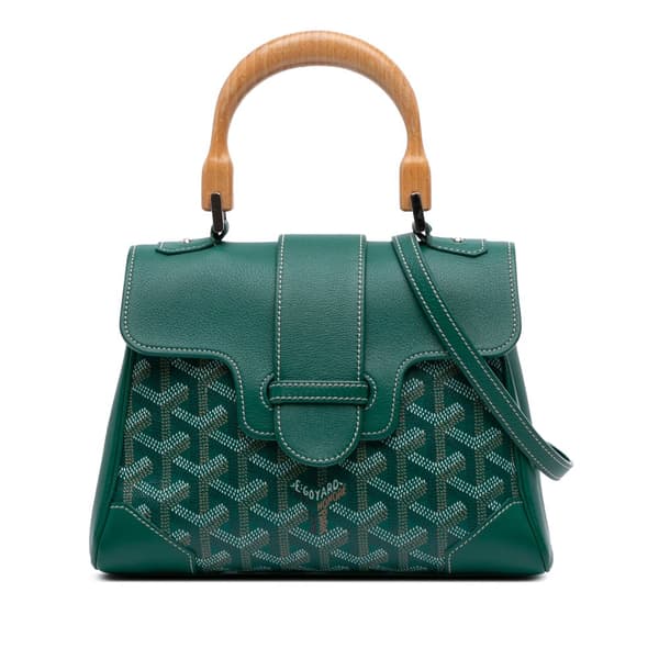 Pre-owned Goyard Mini Goyardine Saigon Souple Green