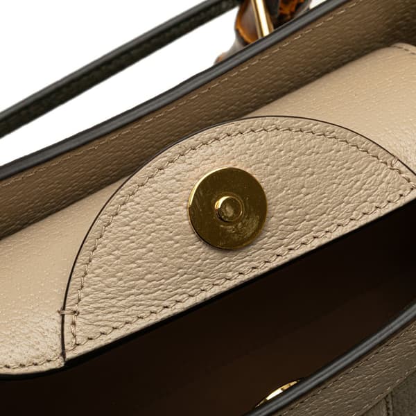 Pre-owned Gucci Small Leather Bamboo Diana Satchel Brown