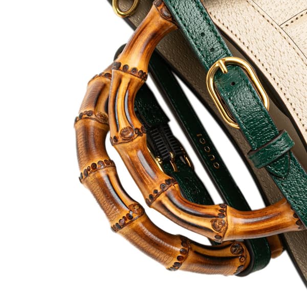 Pre-owned Gucci Small Leather Bamboo Diana Satchel Brown