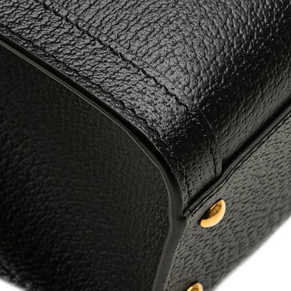 Pre-owned Gucci Small Leather Bamboo Diana Satchel Black