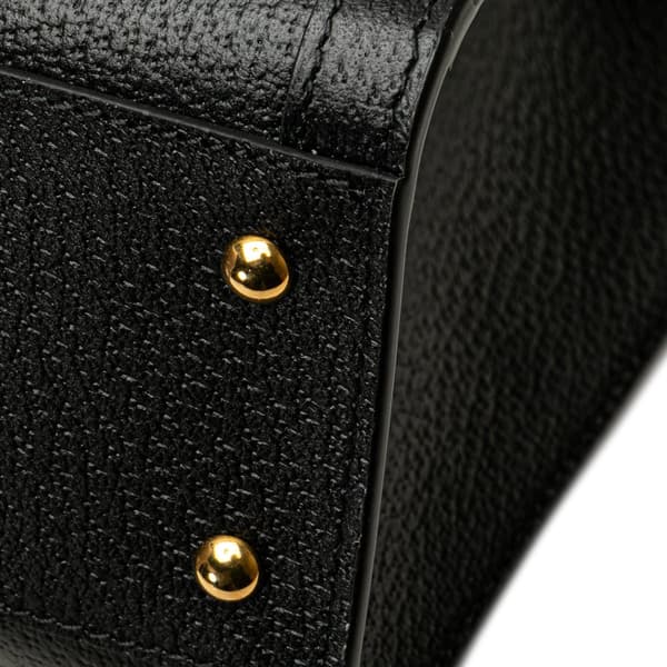 Pre-owned Gucci Small Leather Bamboo Diana Satchel Black