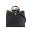 Pikkukuva 1 / 10: Pre-owned Gucci Small Leather Bamboo Diana Satchel Black