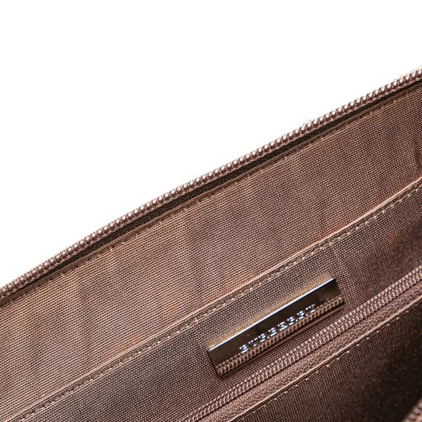 Pre-owned Burberry House Check Canvas Handbag Brown