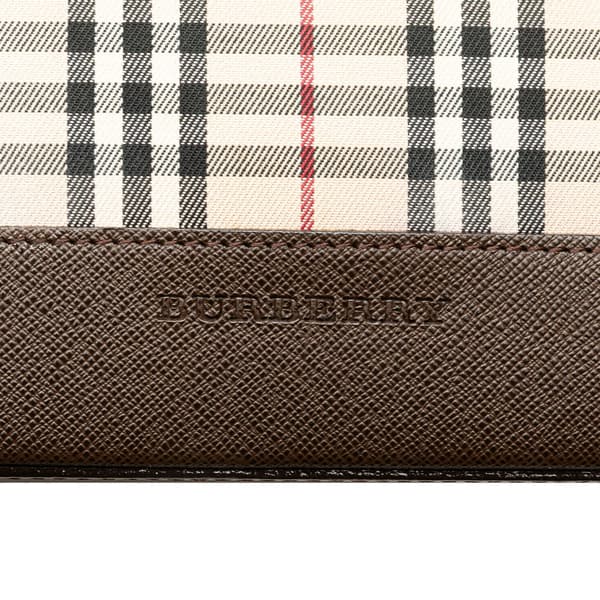 Pre-owned Burberry House Check Canvas Handbag Brown