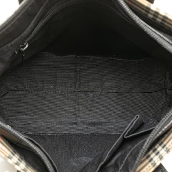 Pre-owned Burberry Haymarket Check Canvas Handbag Brown