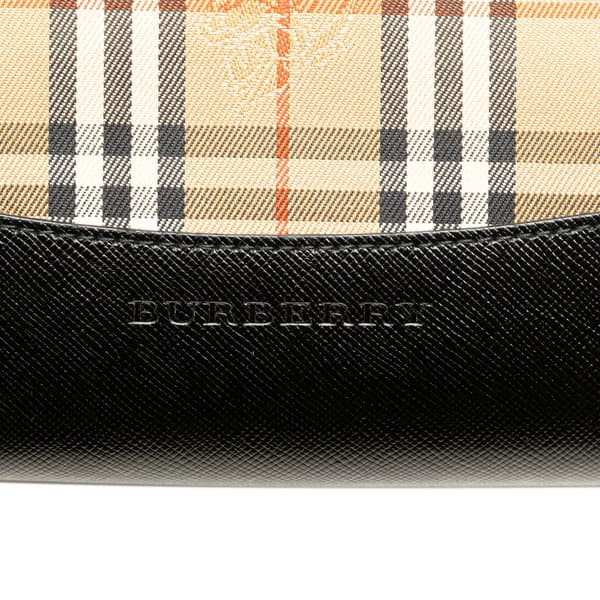 Pre-owned Burberry Haymarket Check Canvas Handbag Brown