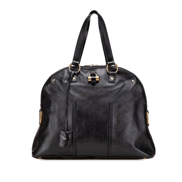Pre-owned Yves Saint Laurent Oversized Leather Muse Handbag Black