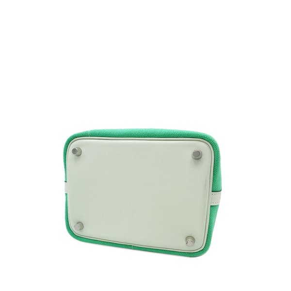 Pre-owned Hermès Toile Goeland and Swift Cargo Picotin Lock 18 Green
