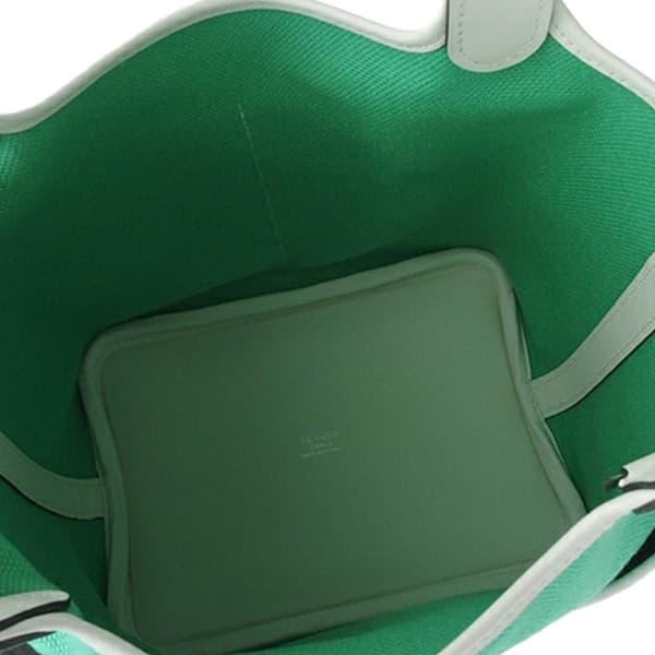 Pre-owned Hermès Toile Goeland and Swift Cargo Picotin Lock 18 Green