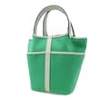 Miniatyrbild 2 av 10: Pre-owned Hermès Toile Goeland and Swift Cargo Picotin Lock 18 Green