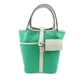 Miniatyrbild 1 av 10: Pre-owned Hermès Toile Goeland and Swift Cargo Picotin Lock 18 Green