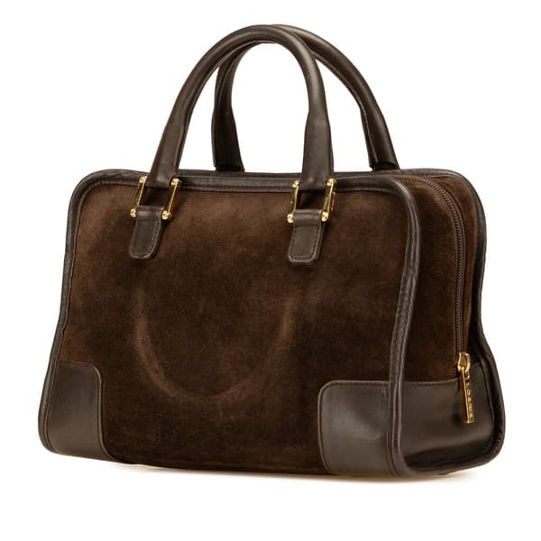 Pre-owned LOEWE Suede Amazona 28 Brown