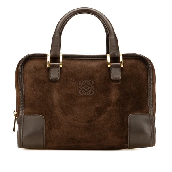 Pre-owned LOEWE Suede Amazona 28 Brown