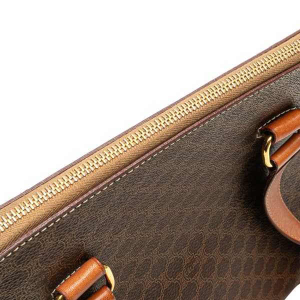 Pre-owned Celine Macadam Coated Canvas Handbag Brown