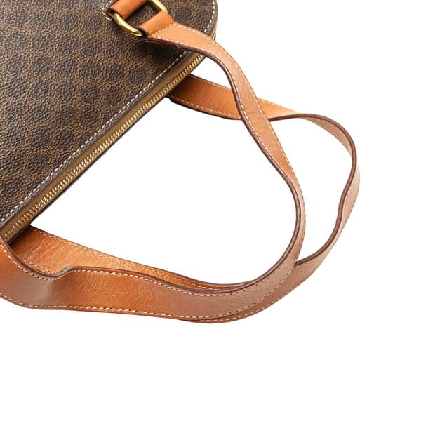 Pre-owned Celine Macadam Coated Canvas Handbag Brown