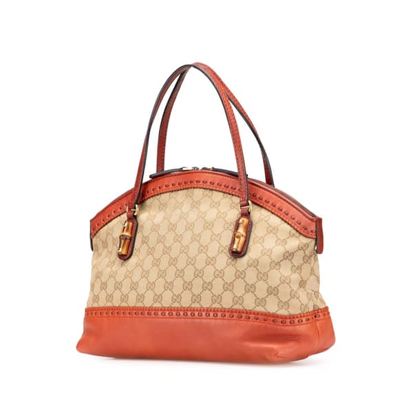 Pre-owned Gucci GG Canvas Laidback Crafty Handbag Brown