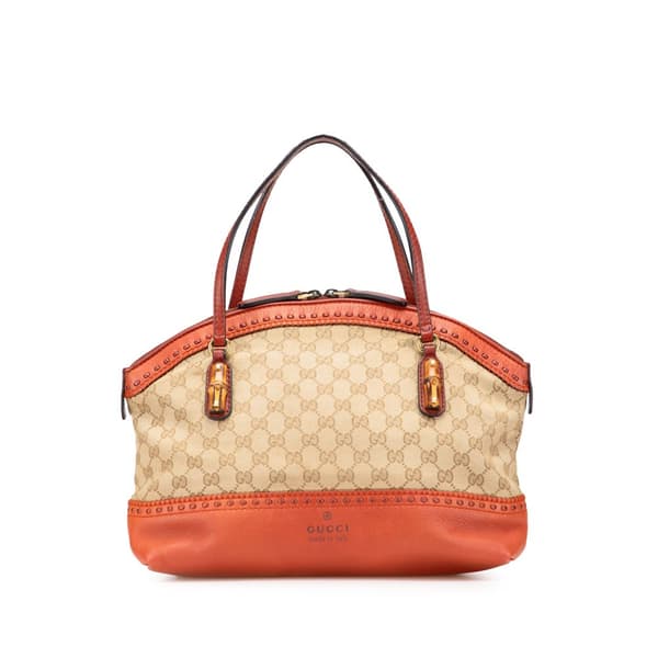 Pre-owned Gucci GG Canvas Laidback Crafty Handbag Brown